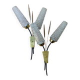 Pair of vintage mid-century tulip wall sconces from the 1950s