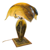 Lampe de salon 1970 a 80 verre artisanal ,orgine pays bas  ,46x34