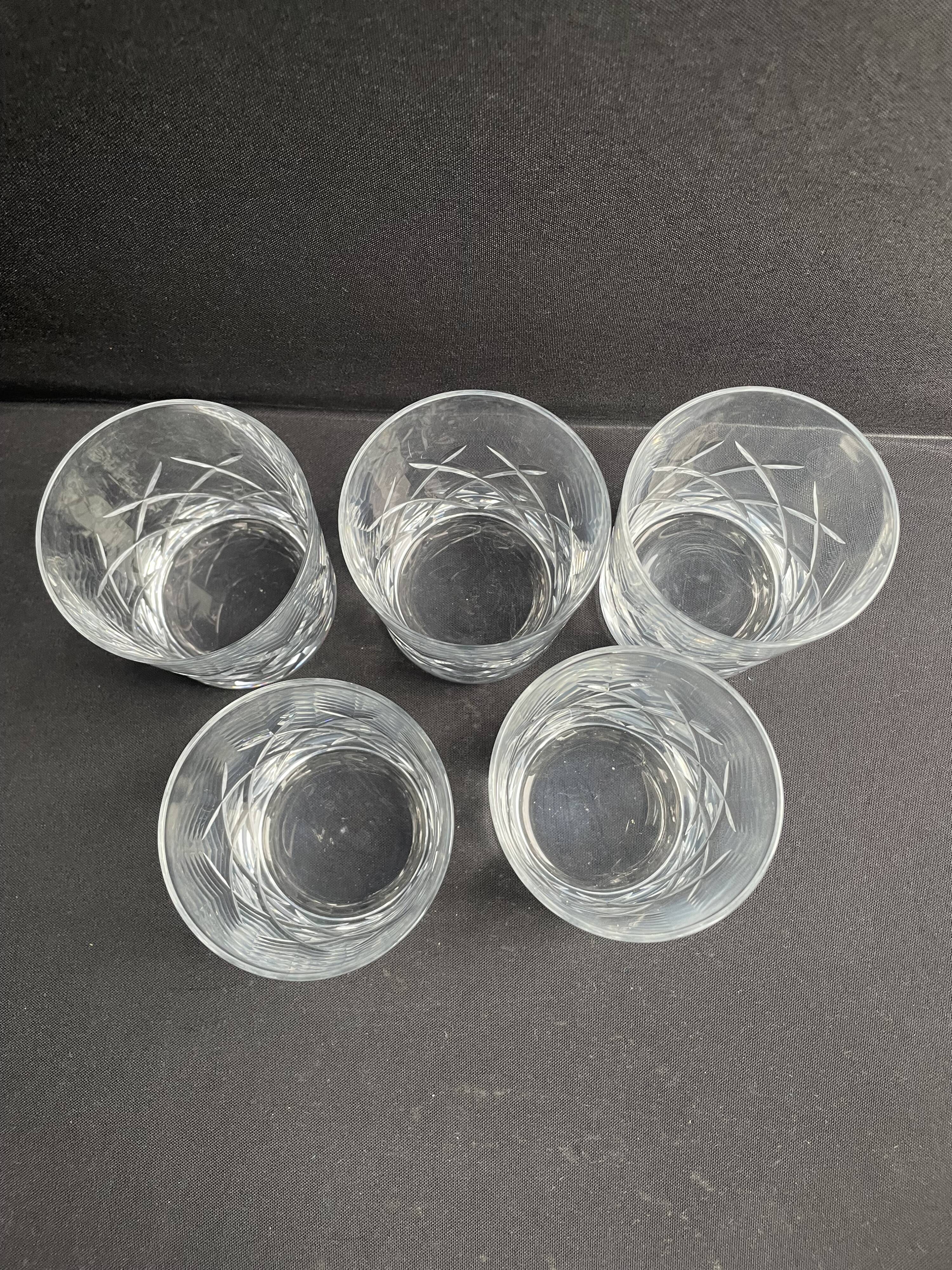 5 whiskey glasses – Cut crystal