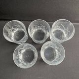 5 verres à whisky – Cristal taillé