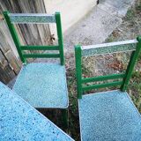 Kitchen table with 4 vintage chairs, 1950s