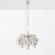 Pair of Veronese chandeliers 165 cms steel glass Murano circa 1970