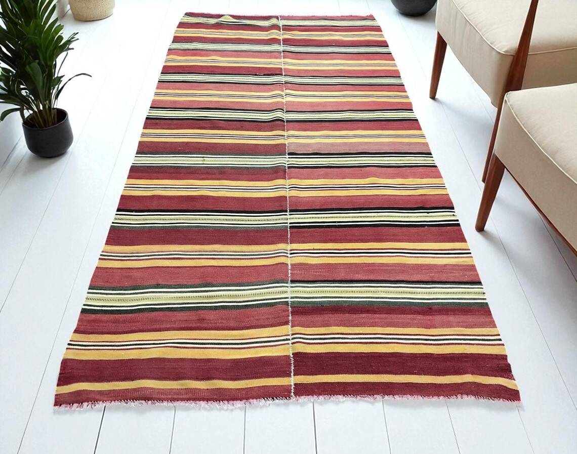 Neutral Oushak Floor Kilim Rug