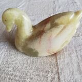 Statuette swan in onyx marble or aragonite