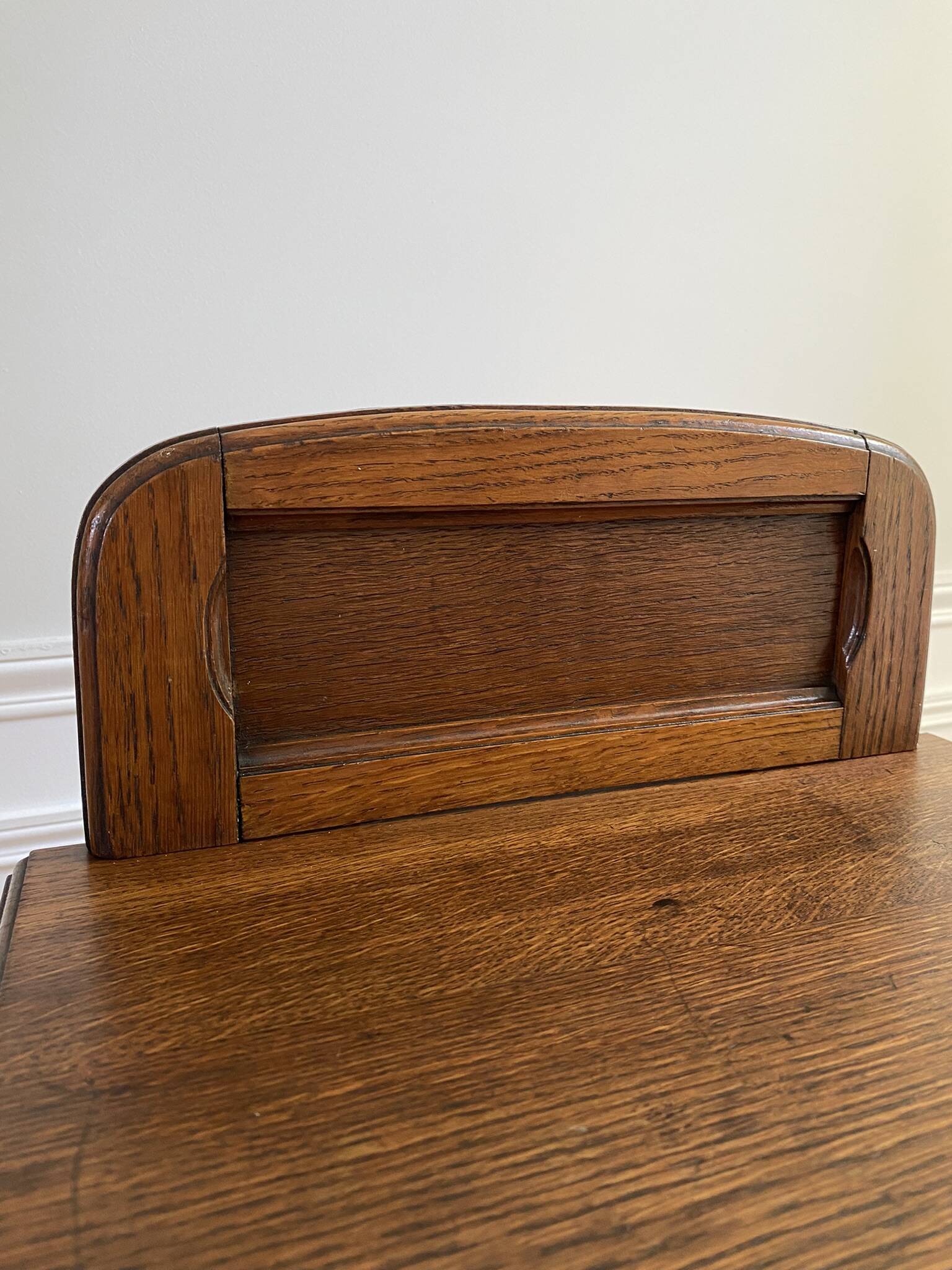 Vintage solid oak bedside table, 1 door, 1 drawer and 1 niche