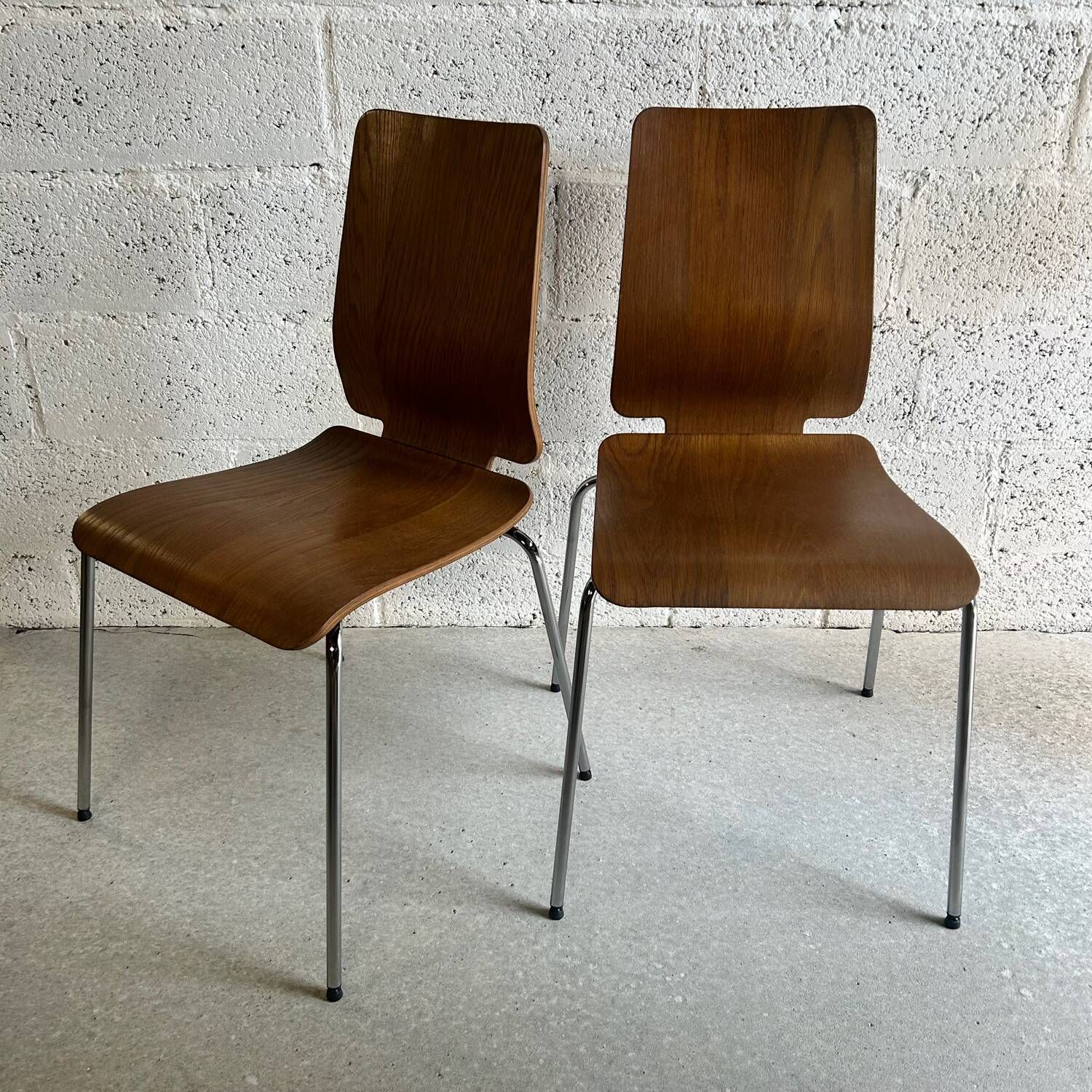 Pair of GILBERT model wood and metal chairs by Carina Bengs for IKEA 1999