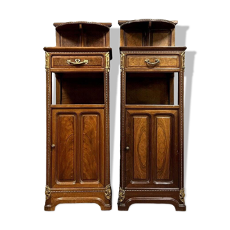 Majorelle Nancy: pair of console bedside tables Art Nouveau period circa 1900