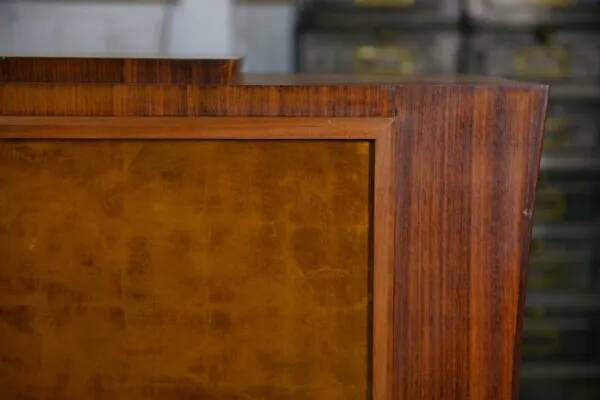 Art Deco rosewood sideboard with gilt door, attributed to Maison Dominique, 1940s