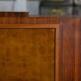 Art Deco rosewood sideboard with gilt door, attributed to Maison Dominique, 1940s