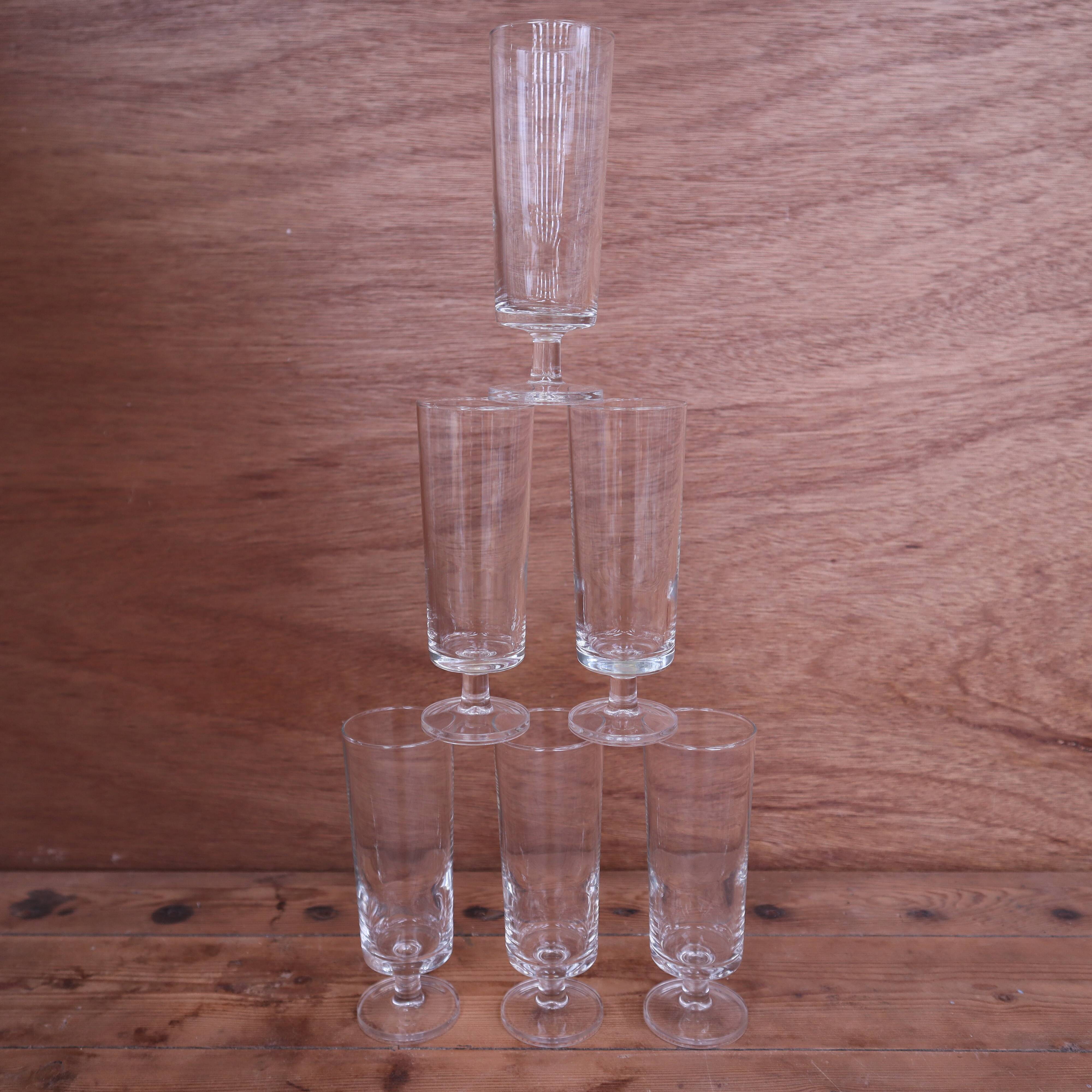 6 Transparent Cavalier Champagne Flutes Luminarc