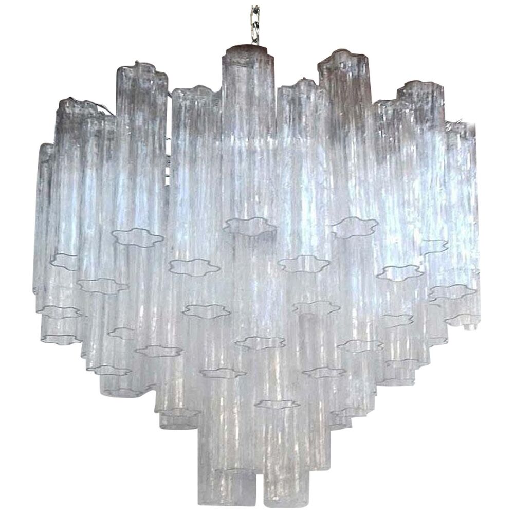 Clear “tronchi” murano glass chandelier d75