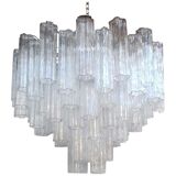 Lustre en verre de murano transparent « tronchi » d75