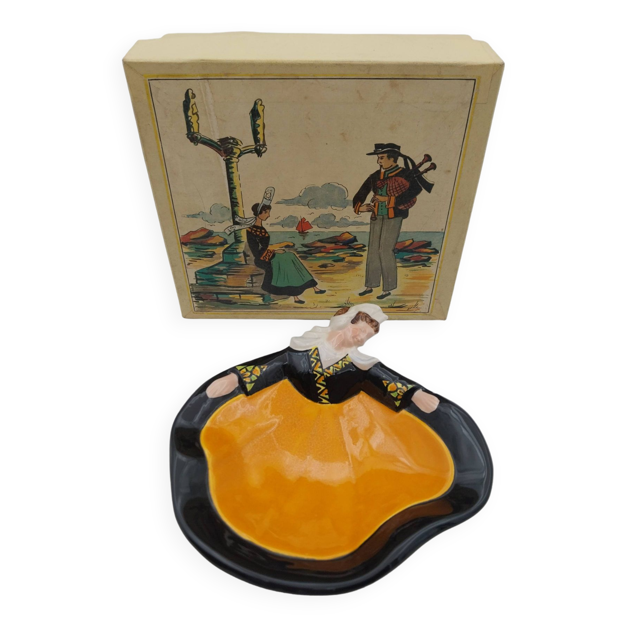 Empty ceramic pocket Foumaintraux Pierrick bigoudène Breiz in its box