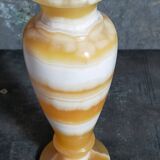 Baluster vase in real vintage honey onyx stone 25 cm