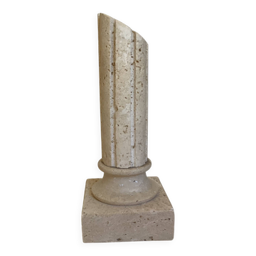 Bougeoir colonne en travertin