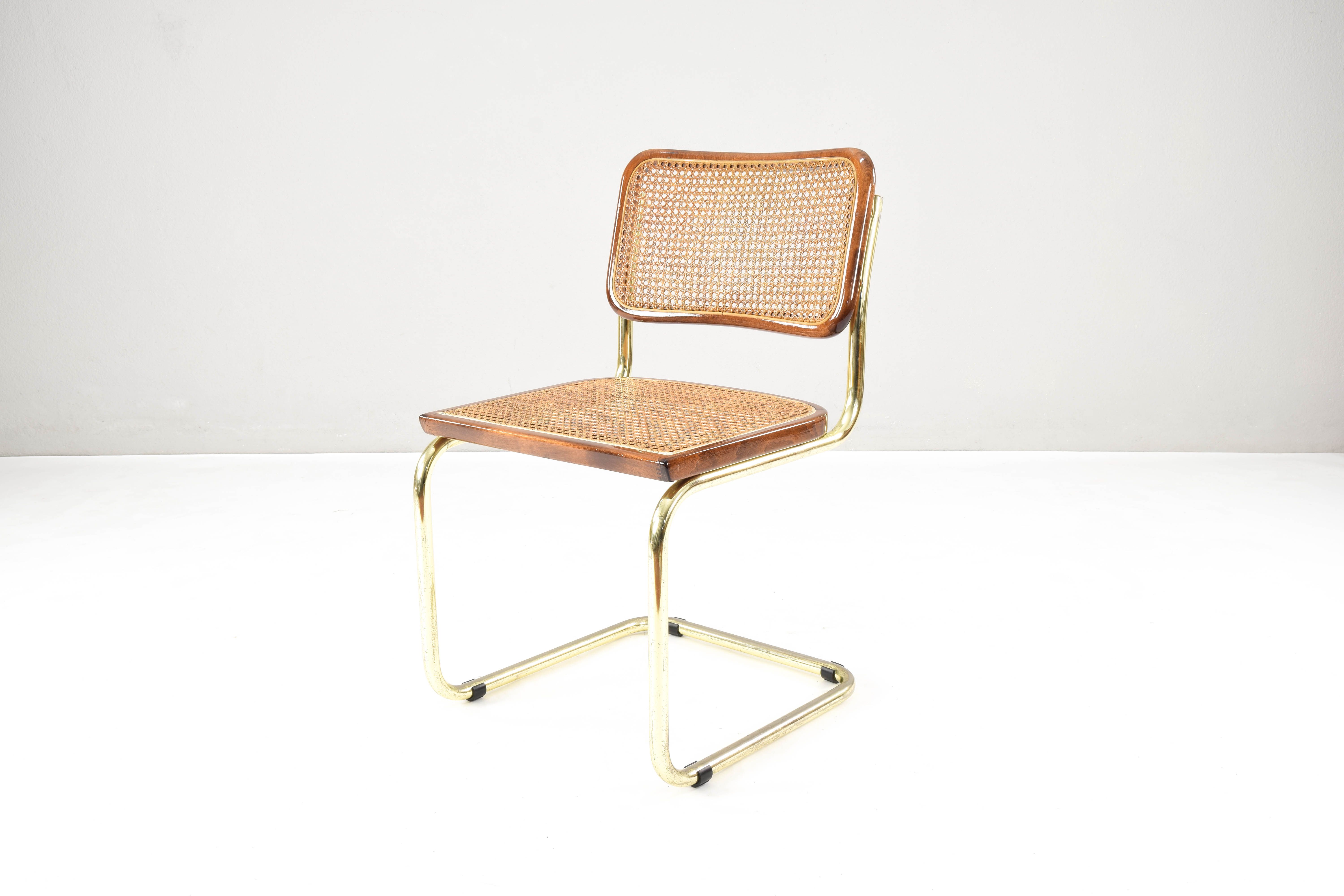 Set of Six Marcel Breuer B32 Cesca chairs, Italy 1970