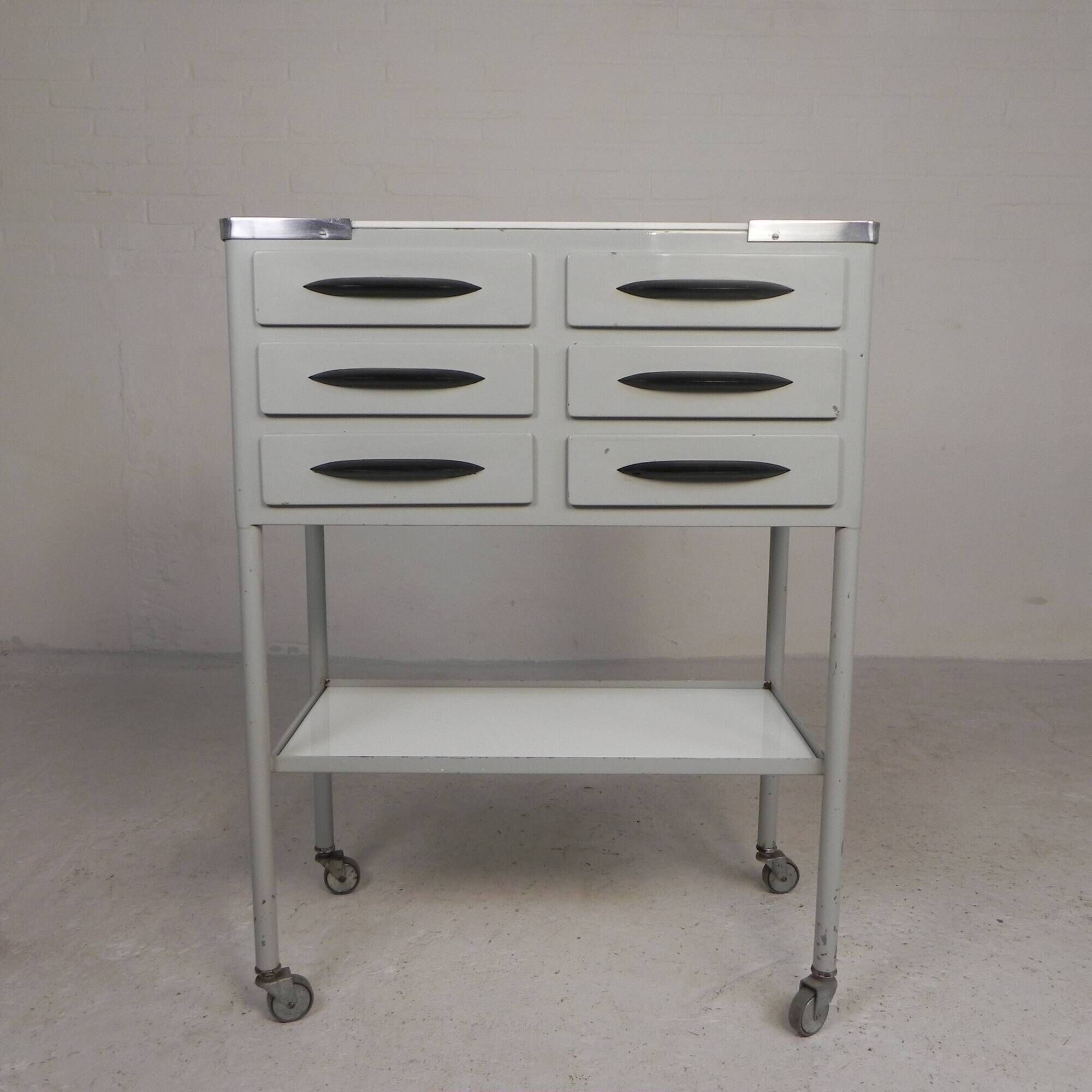 Cabinet dentaire en acier, unité à 6 tiroirs, années 1950
