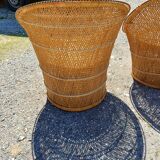 Pair of Vintage Wicker Armchairs