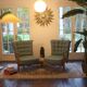 Fan bench by Guillerme and Chambron reupholstered