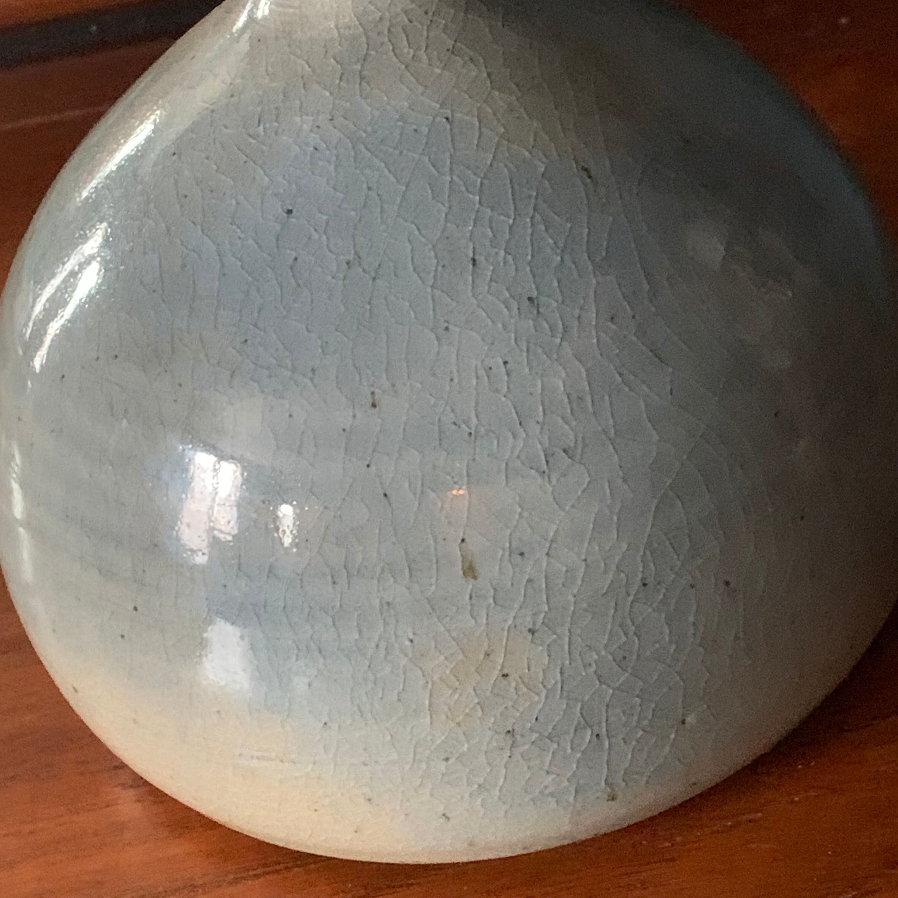 Vintage table lamp in blue ceramic