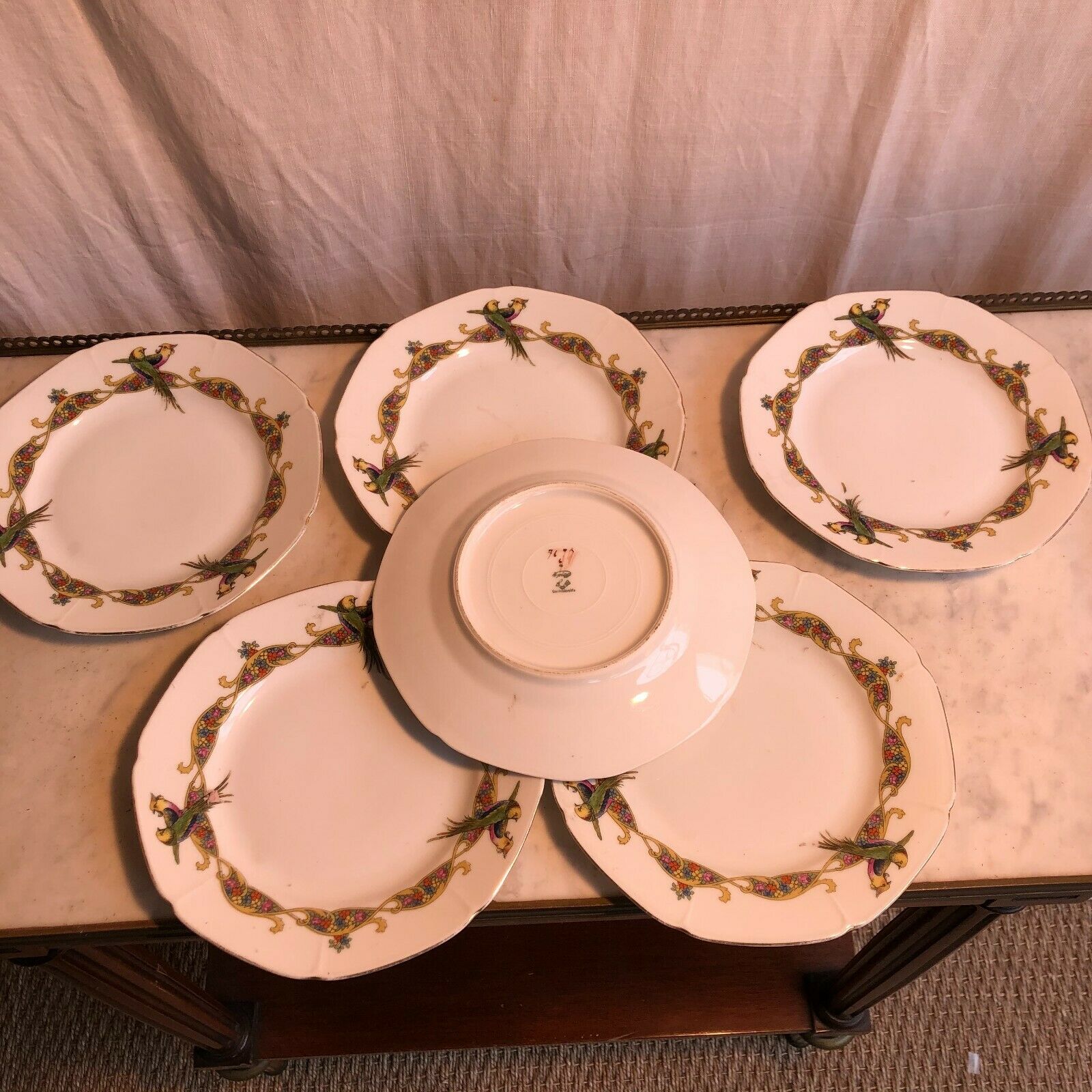 Set of 6 dessert plates in German porcelain