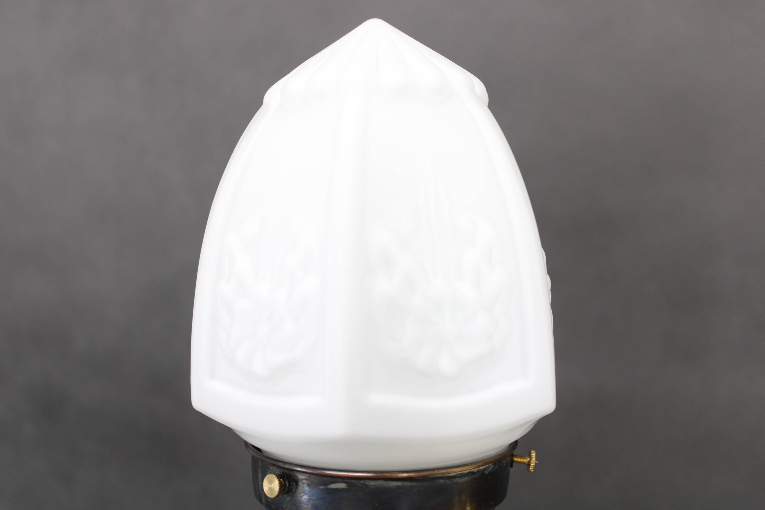 1930s Secession brass and glass dual desk lamp, Czechoslovakia