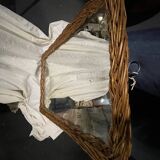 Vintage wicker mirror 1950