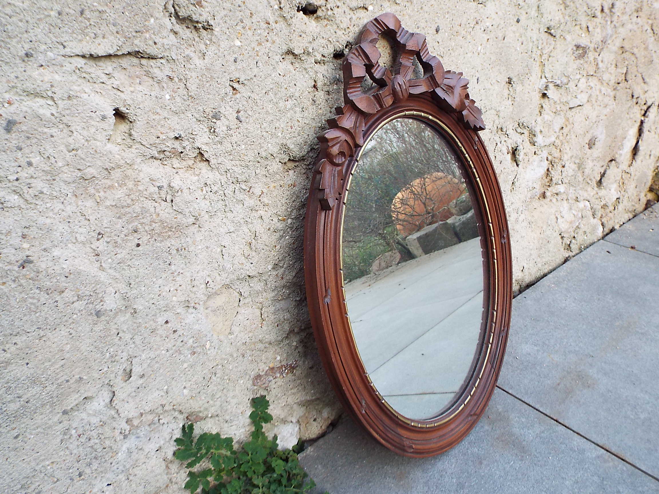 Oval wooden mirror Louis XVI style 54cmx37cm