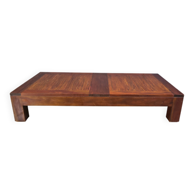 Table basse XXL en bambou, années 1980
