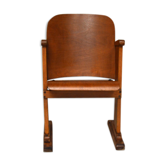 Siège de cinéma en bois 1950