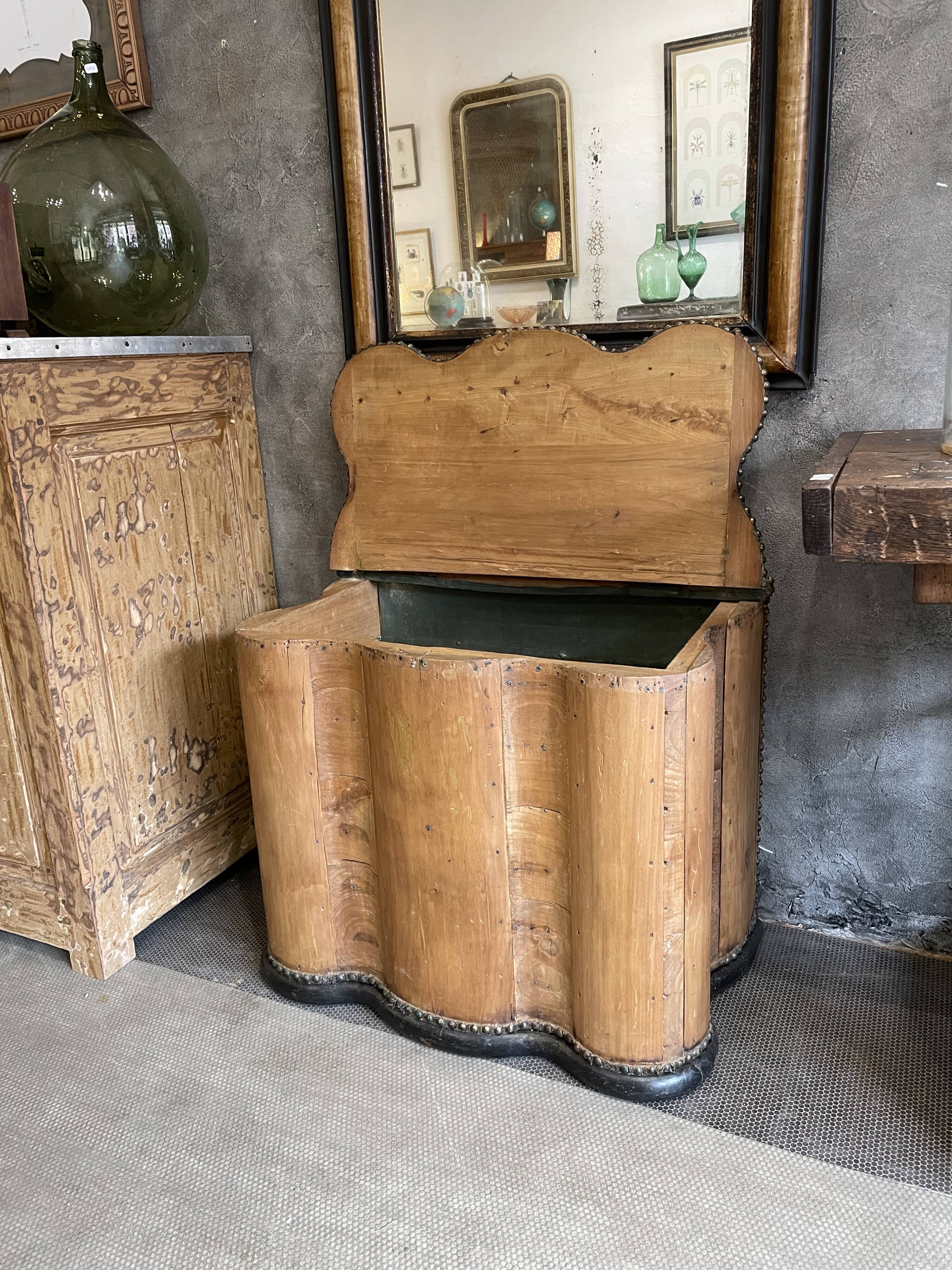 Rounded old wood chest
