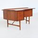 Peter Løvig Nielsen boomerang writing desk in teak Løvig Denmark 1960