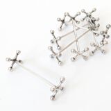 Set of 6 WMF Silver-Plated Knife Rests, Jack Style, Vintage 1970s