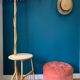 Pouf en velours rose