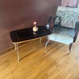 Vintage coffee table with gold metal legs from the 60s Formica