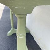 Patinated green baluster table