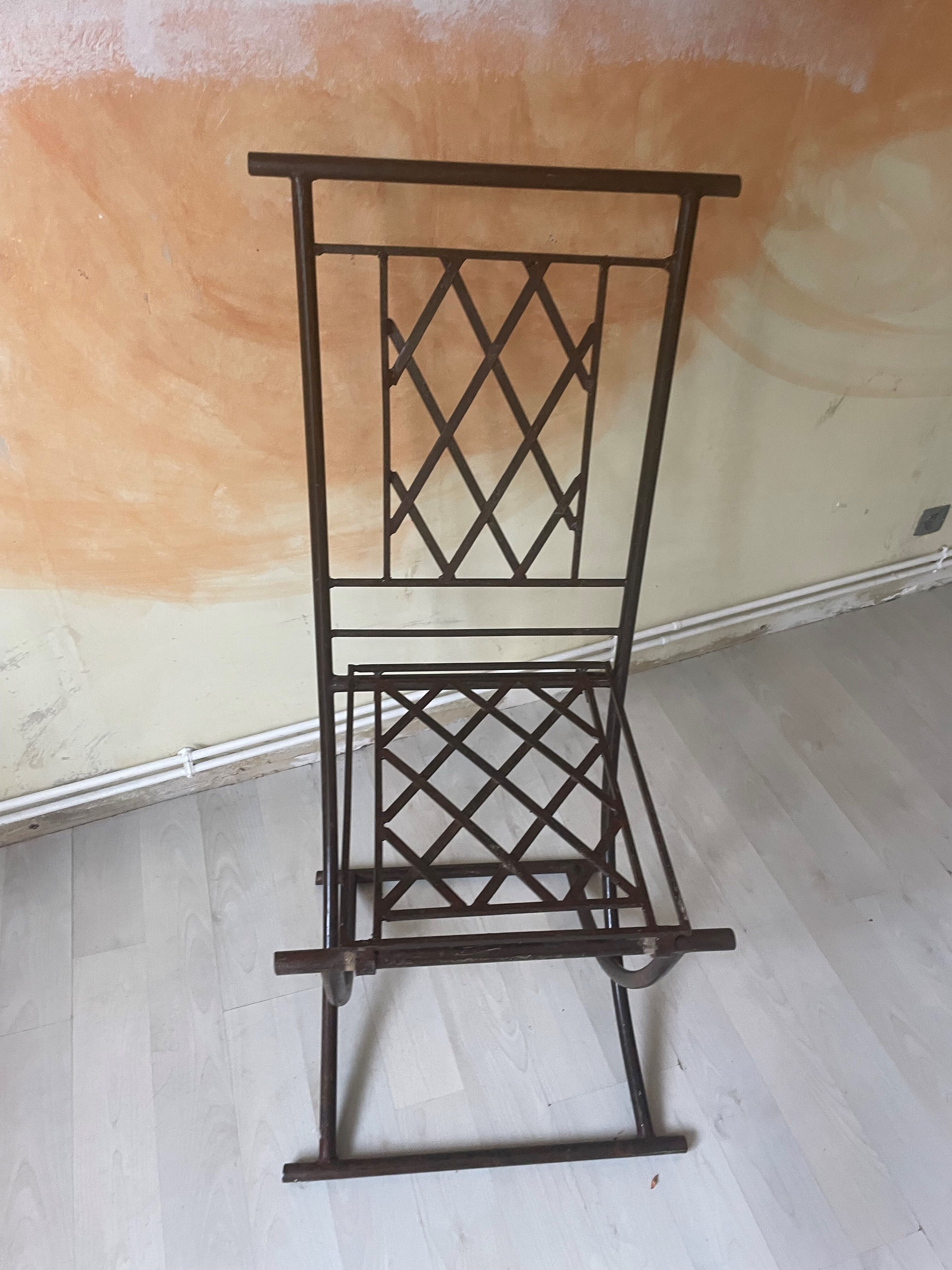 Folding chair antique handmade ironwork