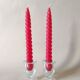 Paire de bougeoirs en verre forme Medicis