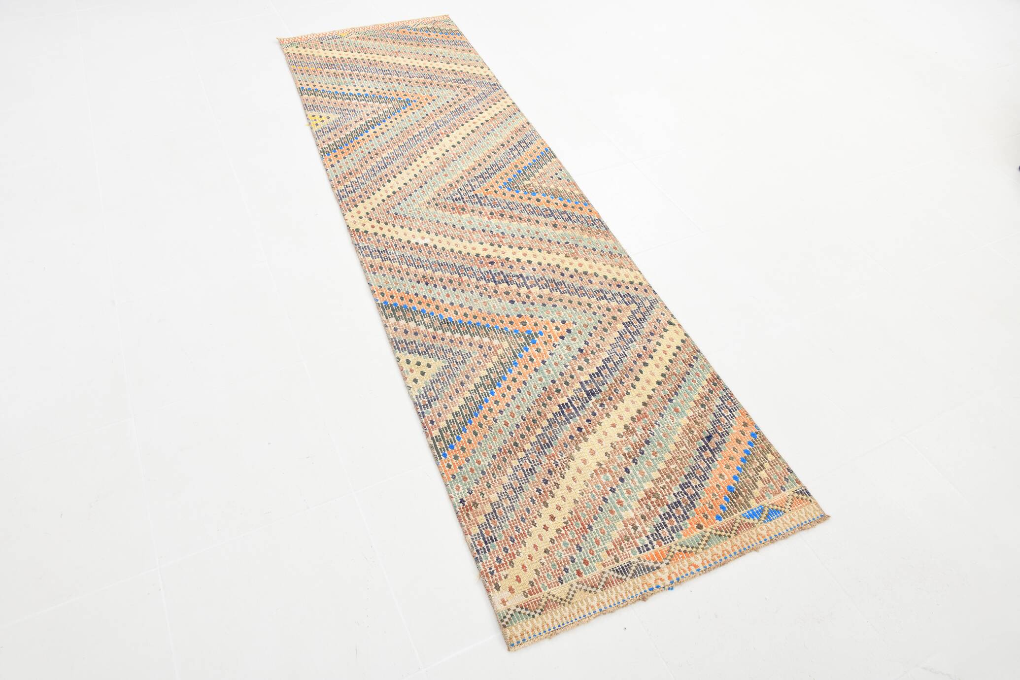 Tapis de couloir Kilim scandinave 2x8, 73x255Cm