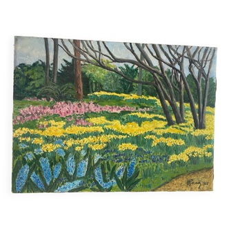 Flower landscape signed 1960