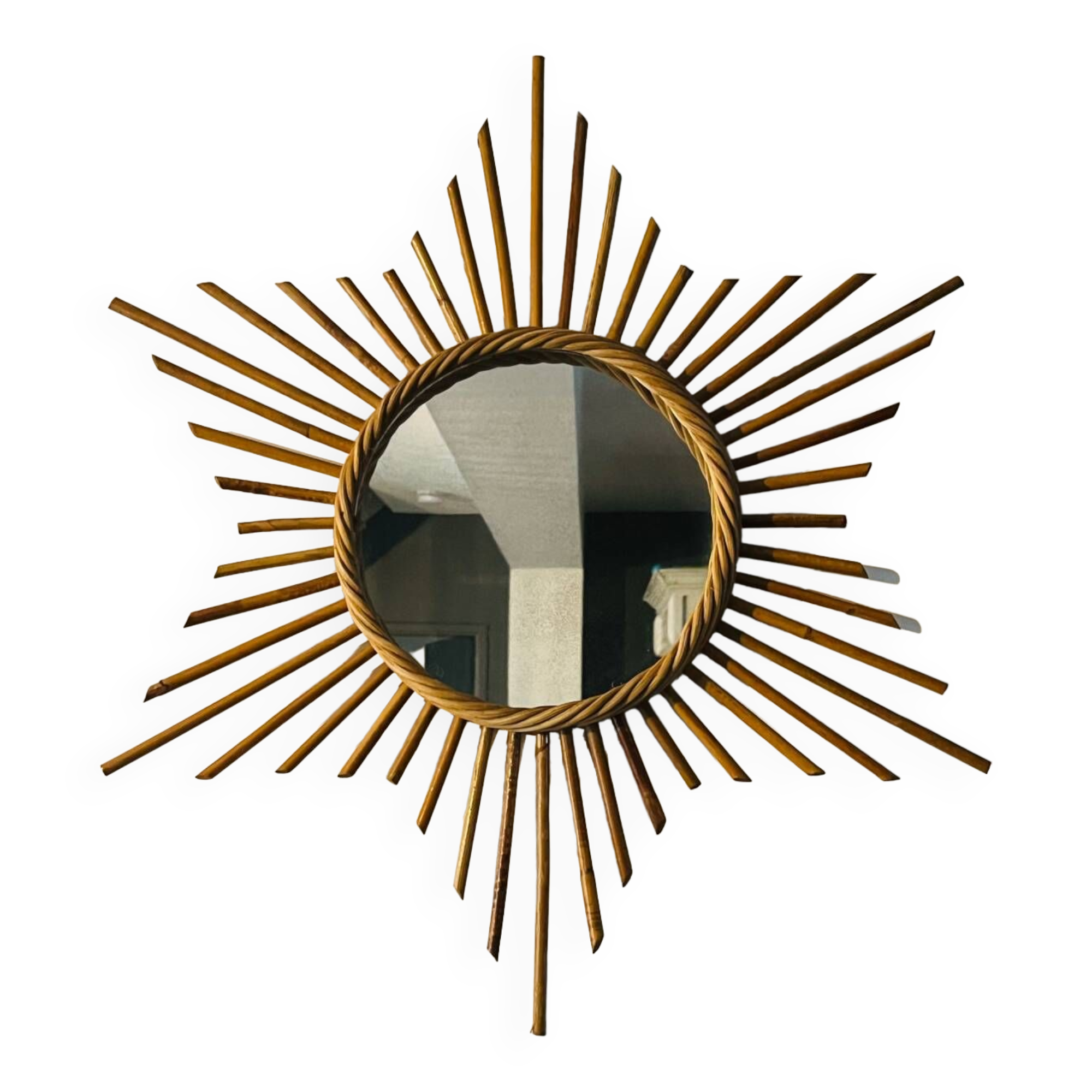 Authentic rattan sun mirror 50.60