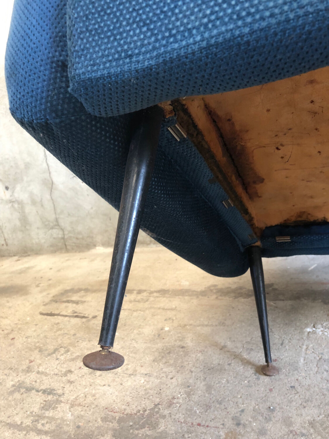 Vintage Italian Blue Armchair circa 1950