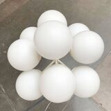 Minimalist glass and metal floor lamp from Switzerland, mid-century by E.R. Nele for Temde, 1960s.