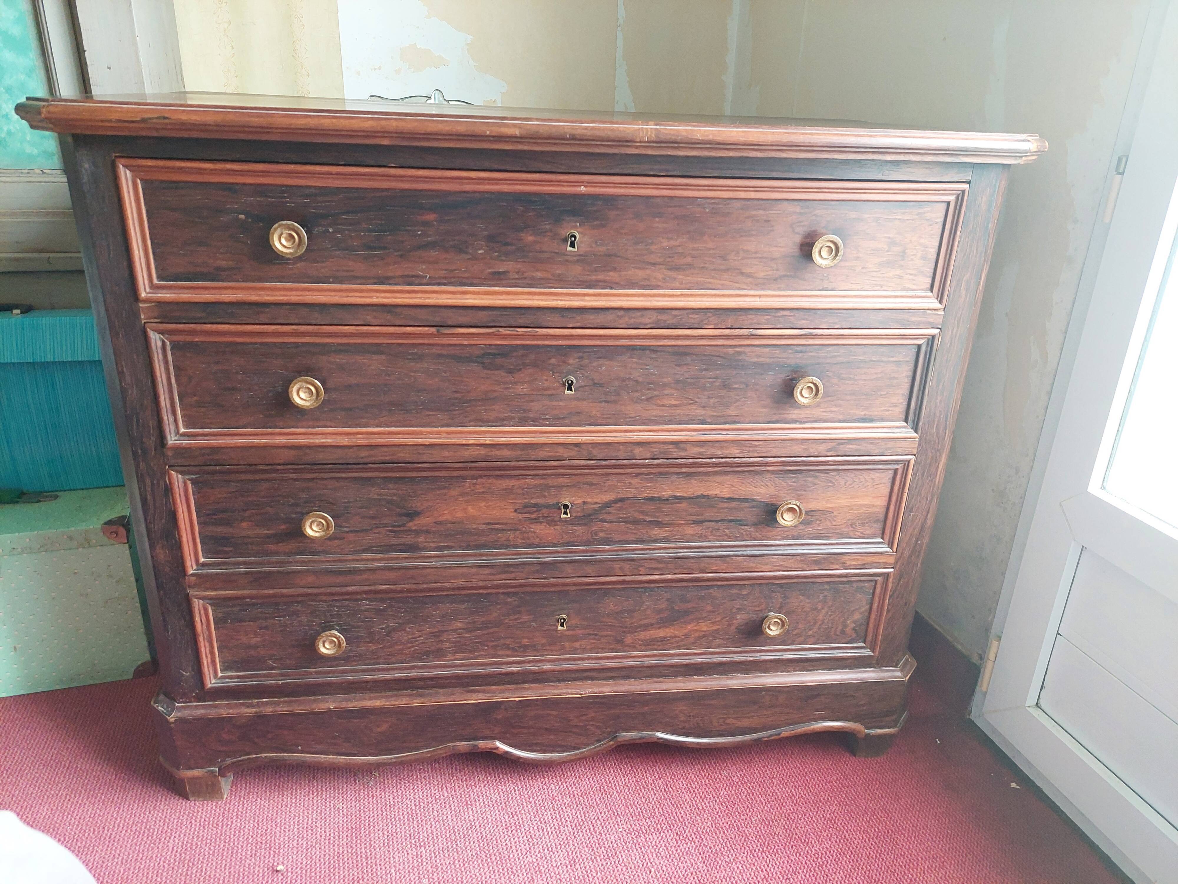 Chest of drawers 1900/20 in macassar wood 4 drawers
