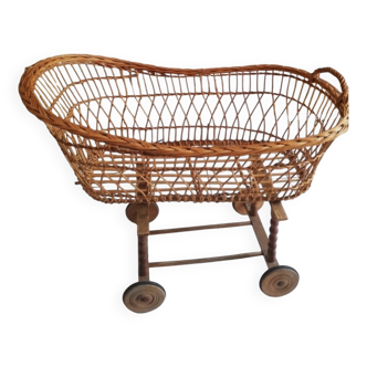 Vintage wicker cradle