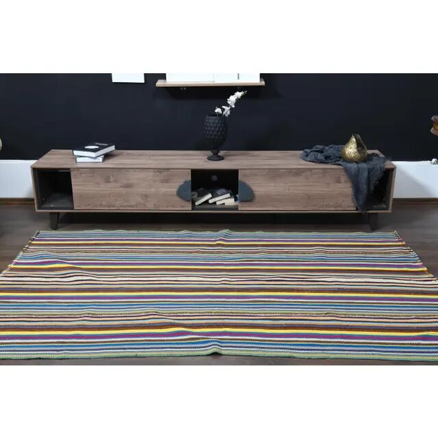 1970s Vintage Turkish Oushak Handmade Wool Cotton Blue Area Rug 157x259