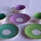 Lot composed of 3 cups and old saucers ( Digoin Sarreguemines France )
