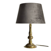 MASSIVE BRASS LAMP and VINTAGE Velvet