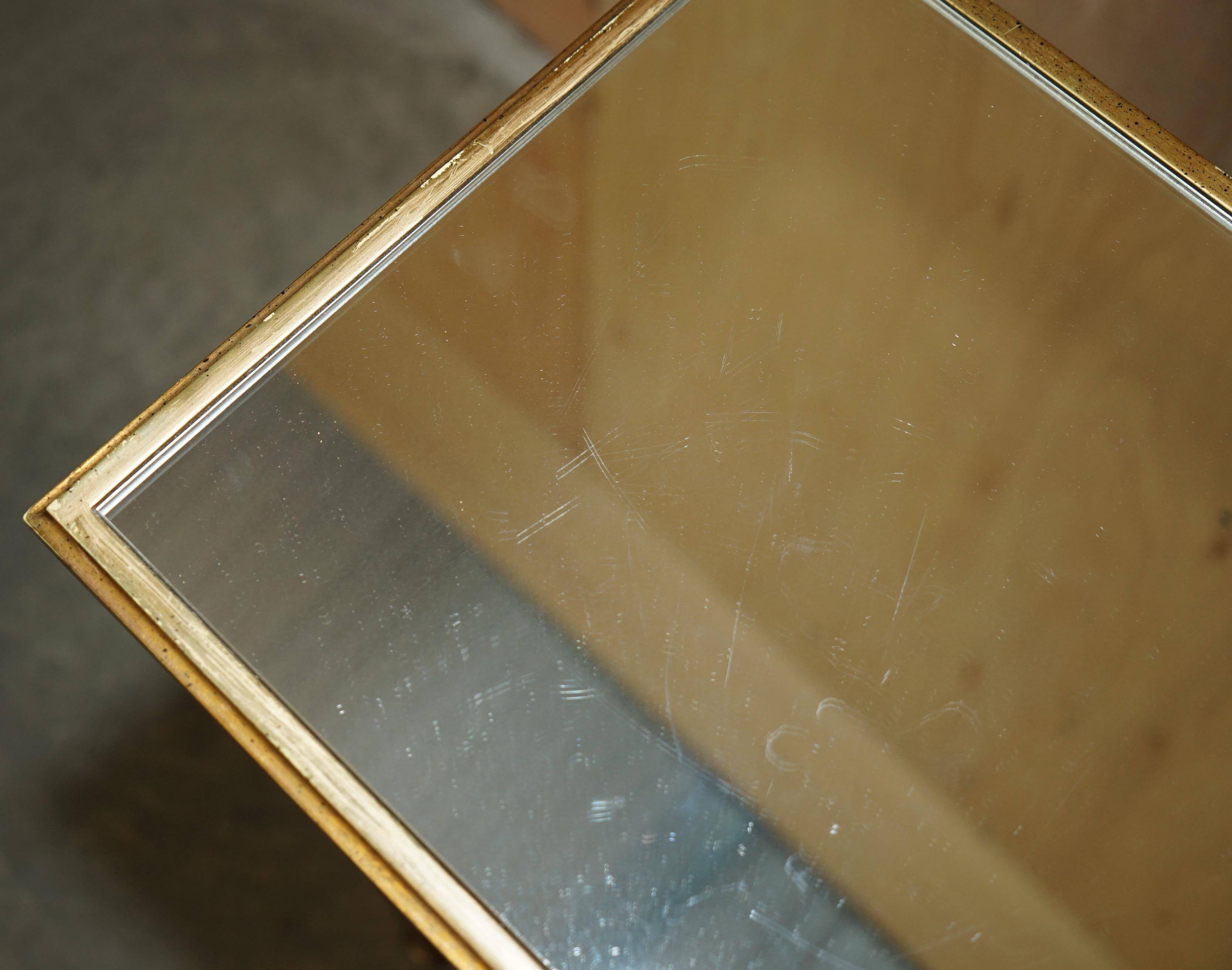Italian vintage console with a glass mirror top.