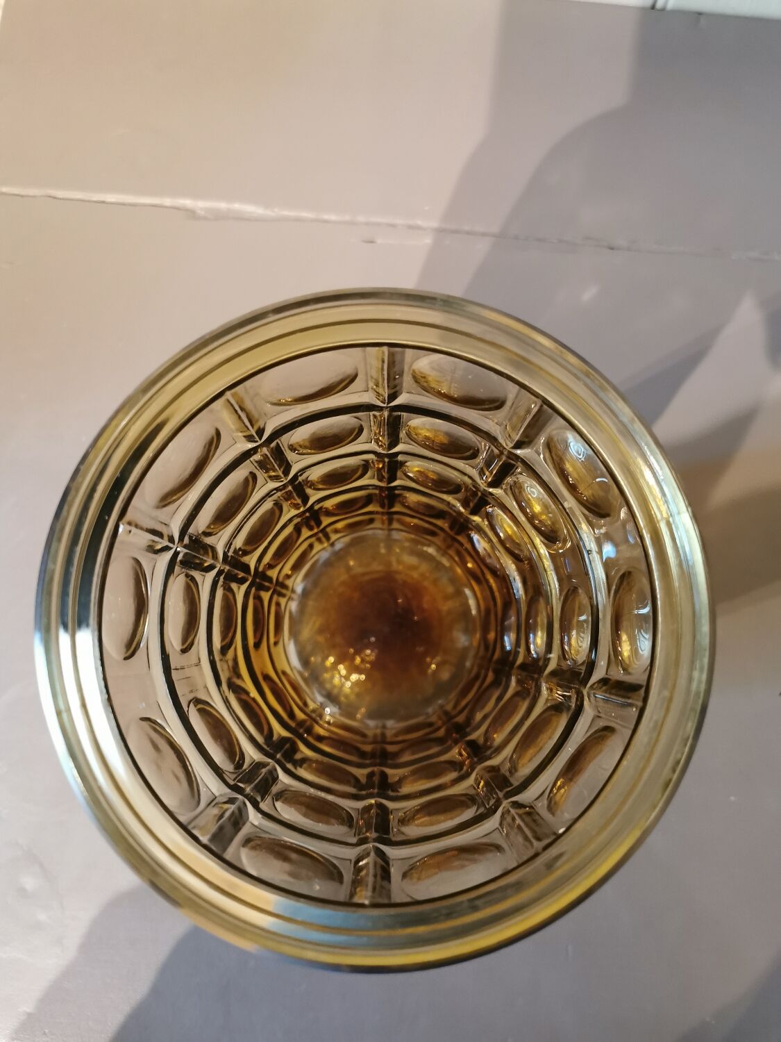 Vintage yellow glass vase